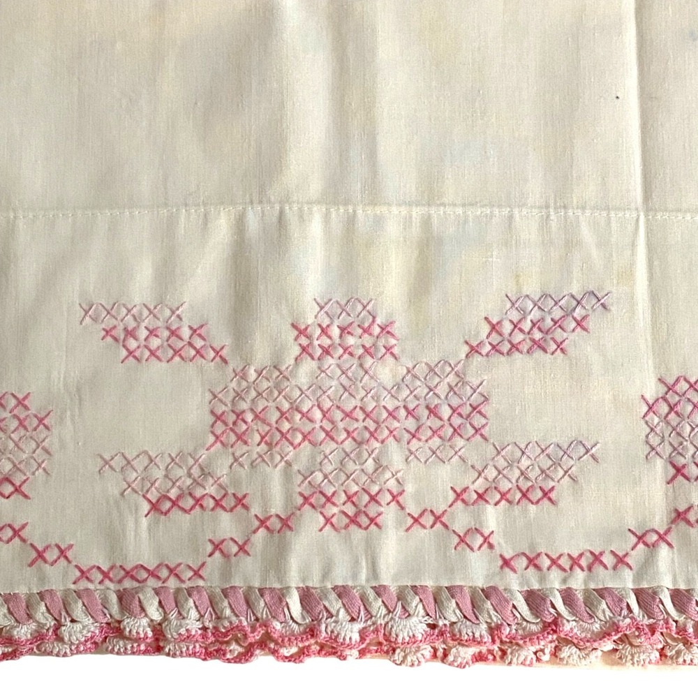 Vtg 70s JC Penney Fashion Manor Standard Pillowcase Percale Penn Prest Cottage